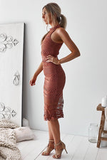 RIVERS MIDI DRESS - MAUVE