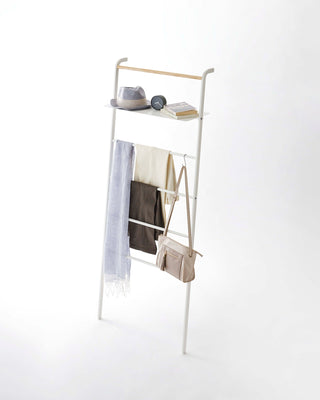 Leaning Storage Ladder With Shelf (63" H)  - Steel - By Baano