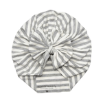 Sammy | Grey & White Stripe | Ribbed Headwrap
