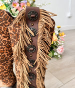 Rodeo Doll Fringe Boots in Leopard Naughty Monkey