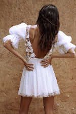 Romance Dreamer Puff Sleeves Mini Dress - By Baano