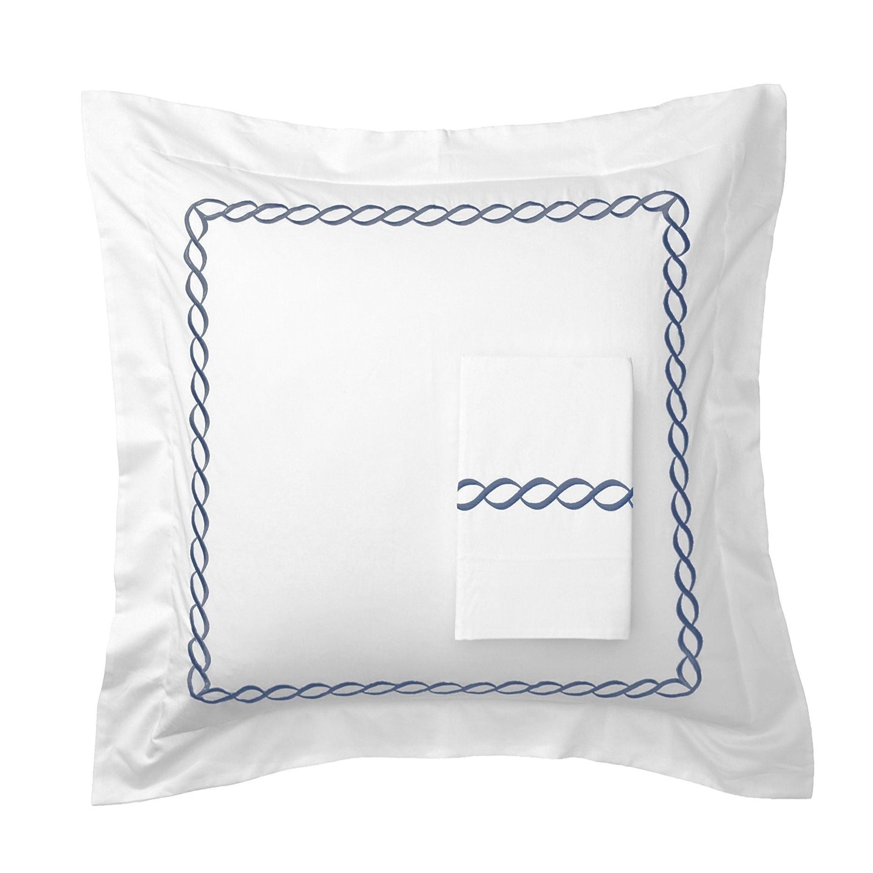 600 Thread Count Rope Embroidered Euro Sham Pairs