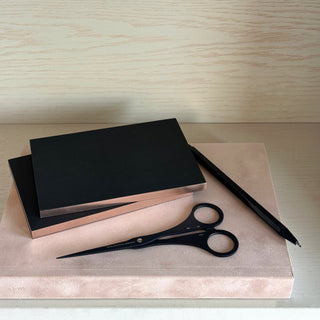 Little Black Notebooks with Rose Gold Edging (set of 2) - By Baano