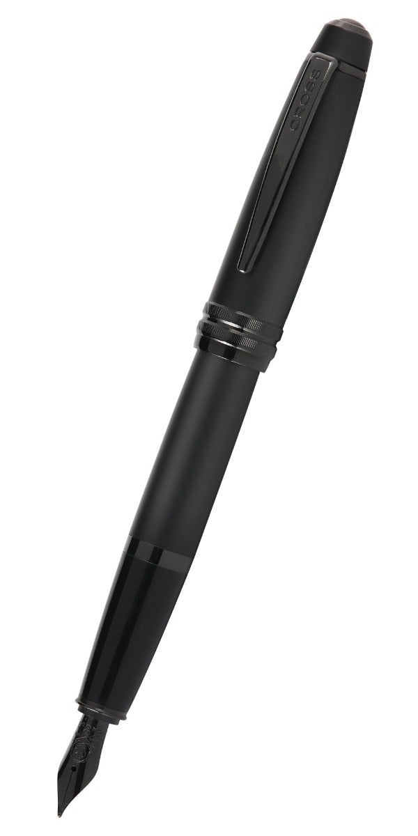 Bailey™ Matte Black Lacquer Stainless Steel Medium Nib Fountain Pen - By Baano