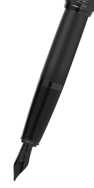 Bailey™ Matte Black Lacquer Stainless Steel Extra-Fine Nib Fountain Pen - By Baano