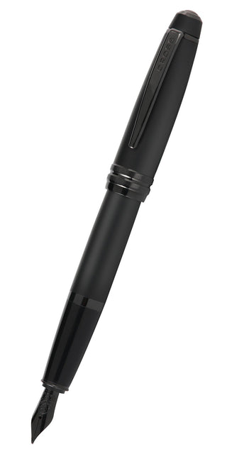 Bailey™ Matte Black Lacquer Stainless Steel Extra-Fine Nib Fountain Pen - By Baano