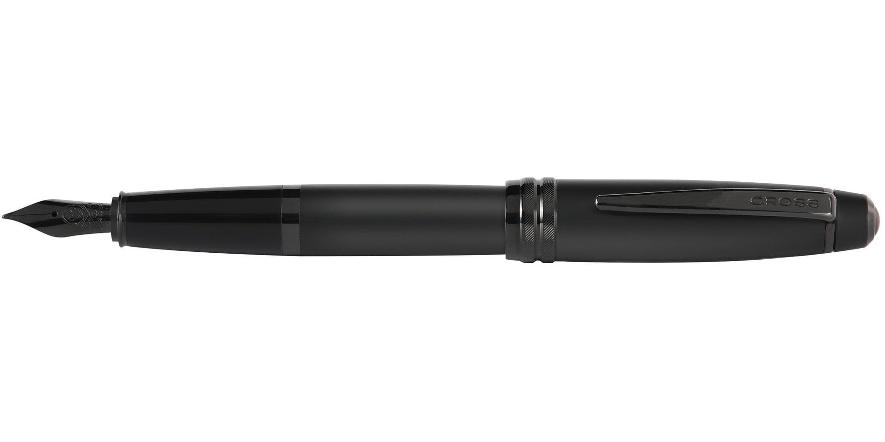 Bailey™ Matte Black Lacquer Stainless Steel Medium Nib Fountain Pen - By Baano