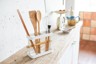 Utensil Holder - Steel + Wood - By Baano