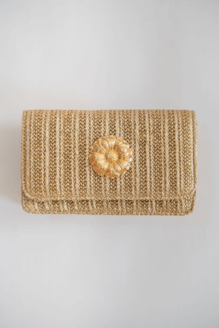 Ruby  - Gold Fabric - Charms