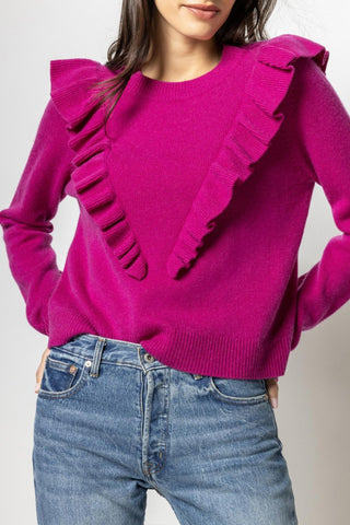 Ruffle Front Pullover Sweater