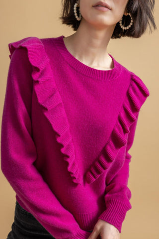 Ruffle Front Pullover Sweater
