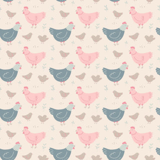 Pink Farm Hens Bamboo Ruffle Romper