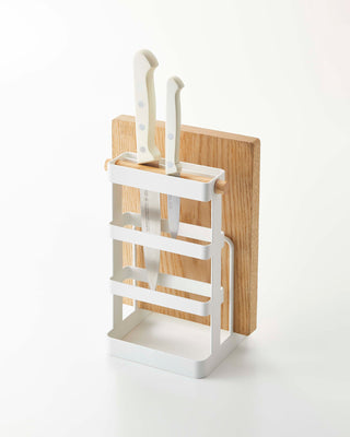 Knife & Cutting Board Stand - Steel + Wood - By Baano