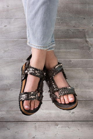River Dance Woven Sandal in Pewter Naughty Monkey