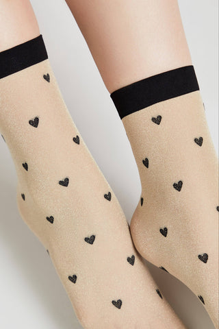 Shimmering Socks Conte Fantasy - "Hearts" Designs - By Baano