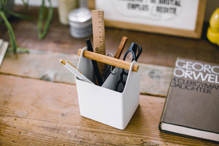 Pen + Desk Organizer - Small - Steel + Wood - By Baano