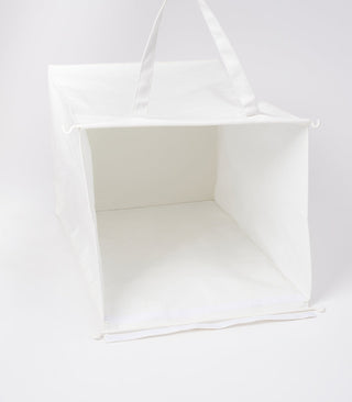 Laundry Hamper with Cotton Liner - Two Sizes - Steel + Cotton - By Baano