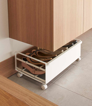 Rolling Shoe Rack (9" H)  - Steel - By Baano