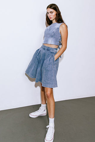 YOUR EYES ON MINE DENIM MINI SKIRT - By Baano