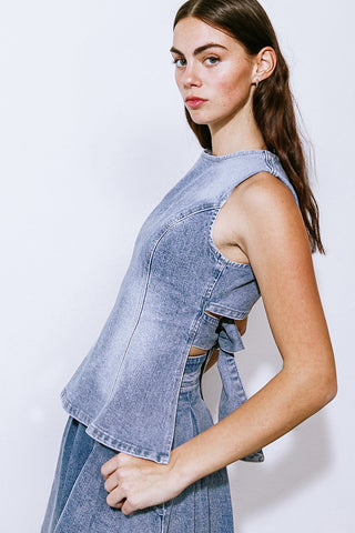 BE THE BRIGHTEST DENIM TOP - By Baano