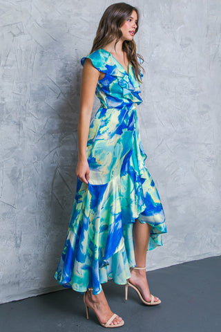 LA BEBE WOVEN SATIN MAXI DRESS - By Baano