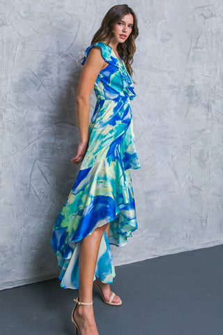 LA BEBE WOVEN SATIN MAXI DRESS - By Baano