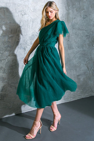 LIVELY CHARM TULLE MIDI DRESS - By Baano