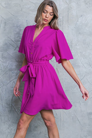 SPEAK NOW WOVEN MINI DRESS - By Baano