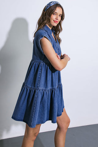 JUST THE BEGINNING TWILL MINI DRESS - By Baano