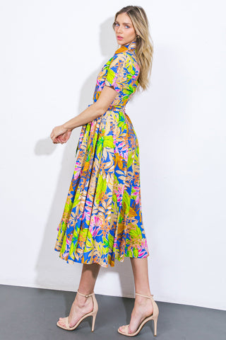 KEEP BLOOMING WOVEN MIDI DRESS - By Baano