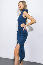 BALL OF JOY DENIM MIDI DRESS - By Baano