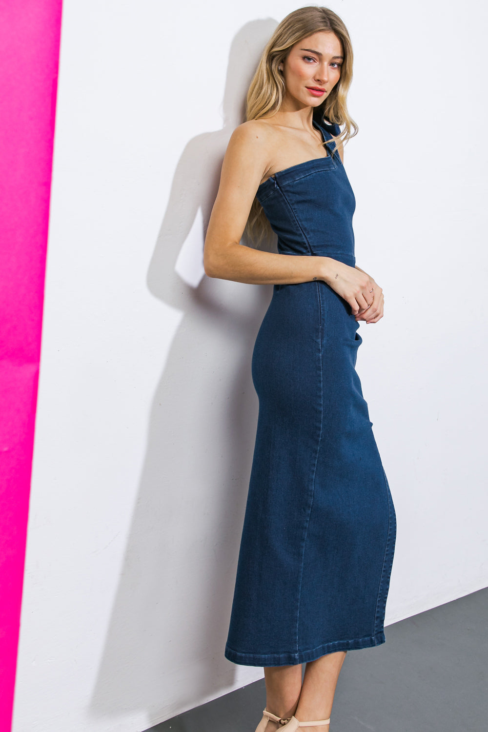 BALL OF JOY DENIM MIDI DRESS - By Baano
