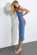 DIVINE DREAM DENIM MIDI DRESS - By Baano