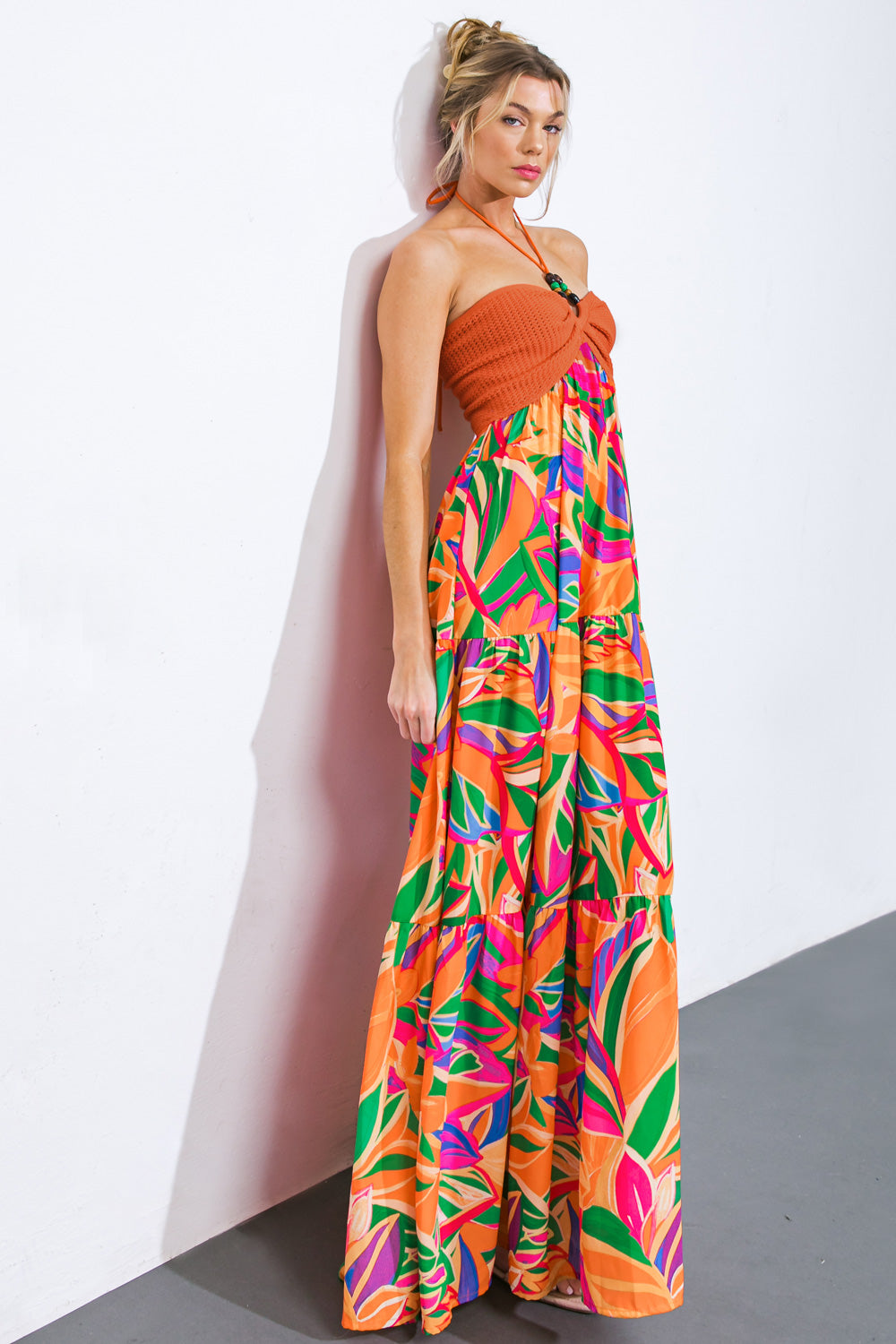 INTO THE THICK OF IT COMBINATION MIDI DRESS - By Baano