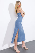 YOU'RE THRIVING DENIM MIDI DRESS - By Baano