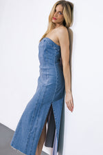 YOU'RE THRIVING DENIM MIDI DRESS - By Baano