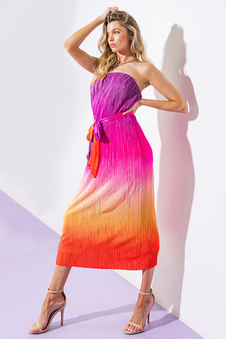 GIVE IT A GO IN GARDEN MIDI DRESS - By Baano