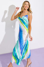 SENSE OF SERENITY WOVEN SATIN MIDI DRESS - By Baano