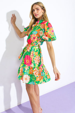 SWING OF THINGS WOVEN MINI DRESS - By Baano