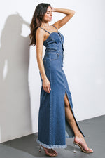 ENDLESS HORIZONS DENIM MIDI DRESS - By Baano