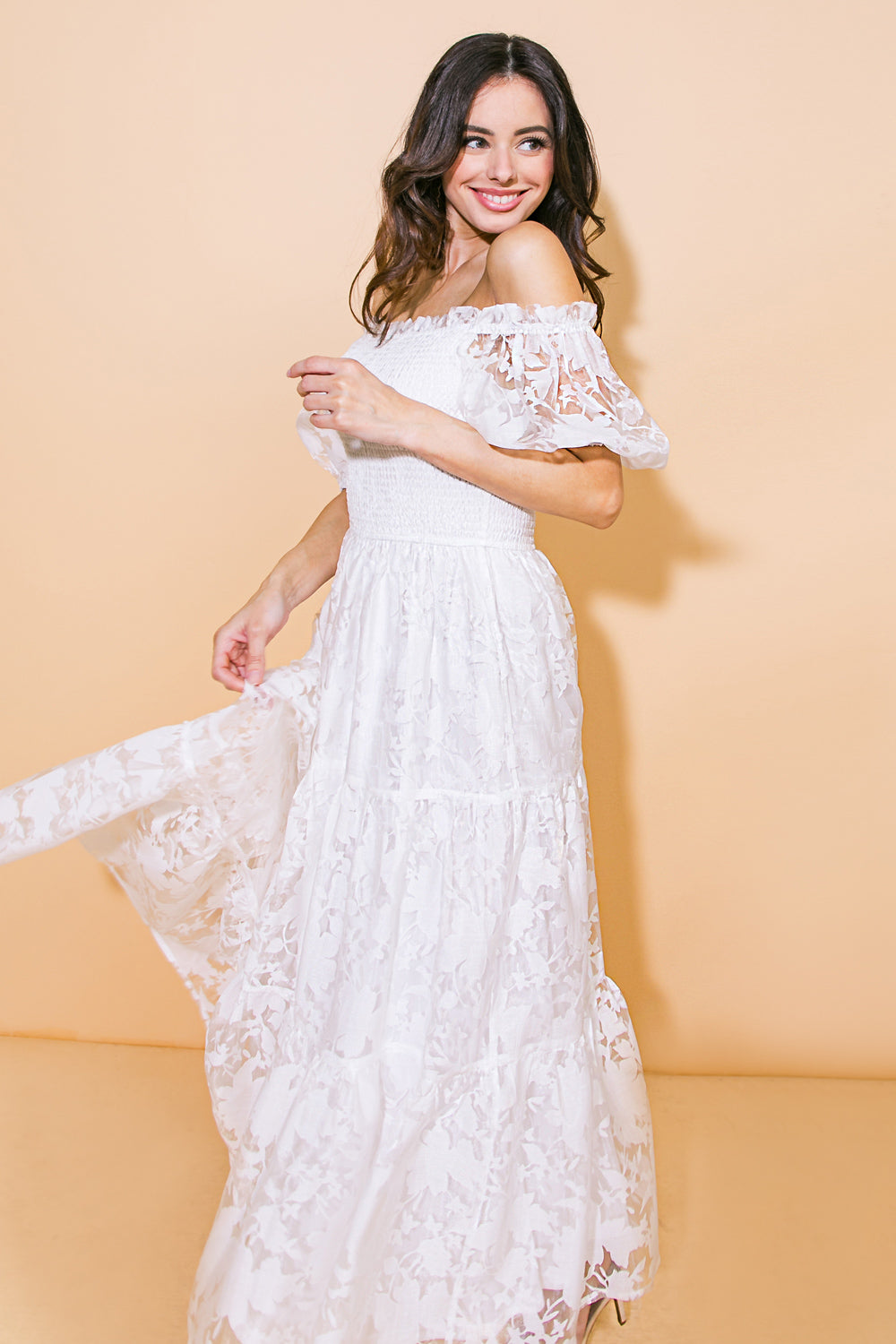 LOVE IN YOUR EYES WOVEN MIDI DRESS - By Baano