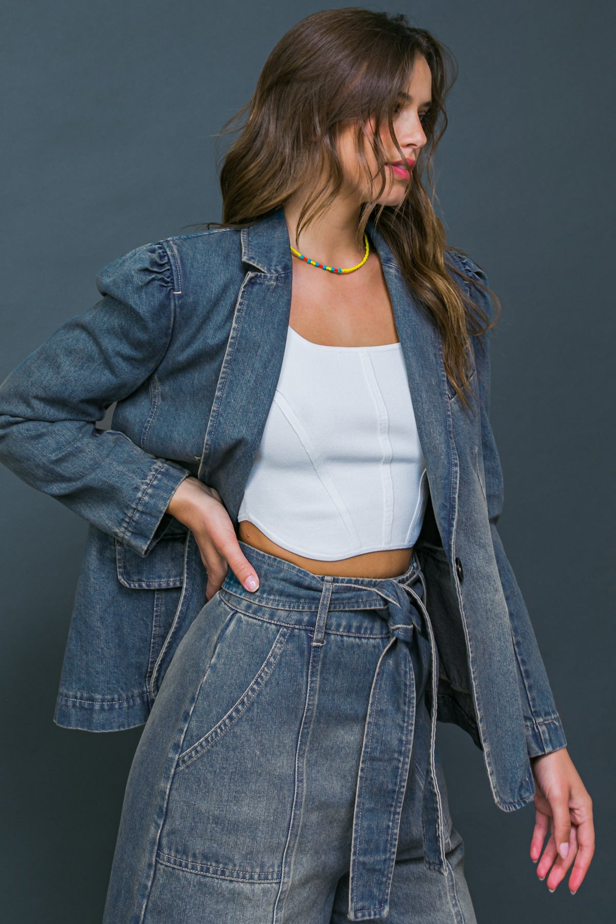 GIVE IT YOUR ALL DENIM BLAZER - By Baano