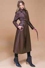 WHAT A WONDERFUL DAY LEATHER MIDI COAT - By Baano