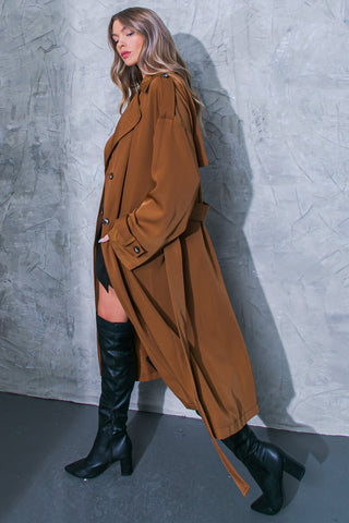 WOMEN ON THE MOON WOVEN TRENCH COAT - By Baano