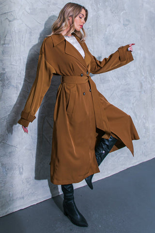 WOMEN ON THE MOON WOVEN TRENCH COAT - By Baano