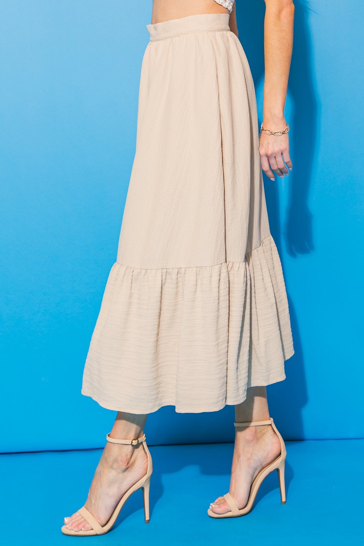 LOVELY MOOD WOVEN MIDI SKIRT - By Baano