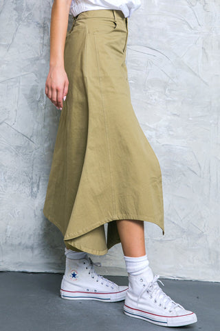 COMPLETE CRUSH TWILL MIDI SKIRT - By Baano
