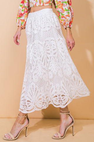 DREAMY NIGHTS WOVEN MIDI SKIRT - By Baano