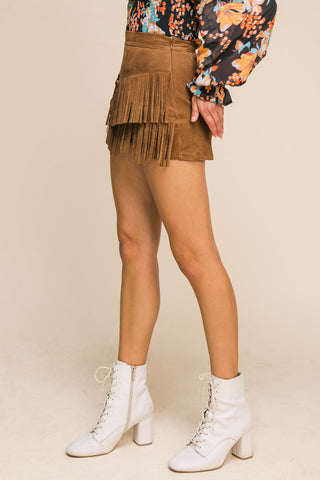 MAKE SOME PLANS SUEDE SKORT - By Baano