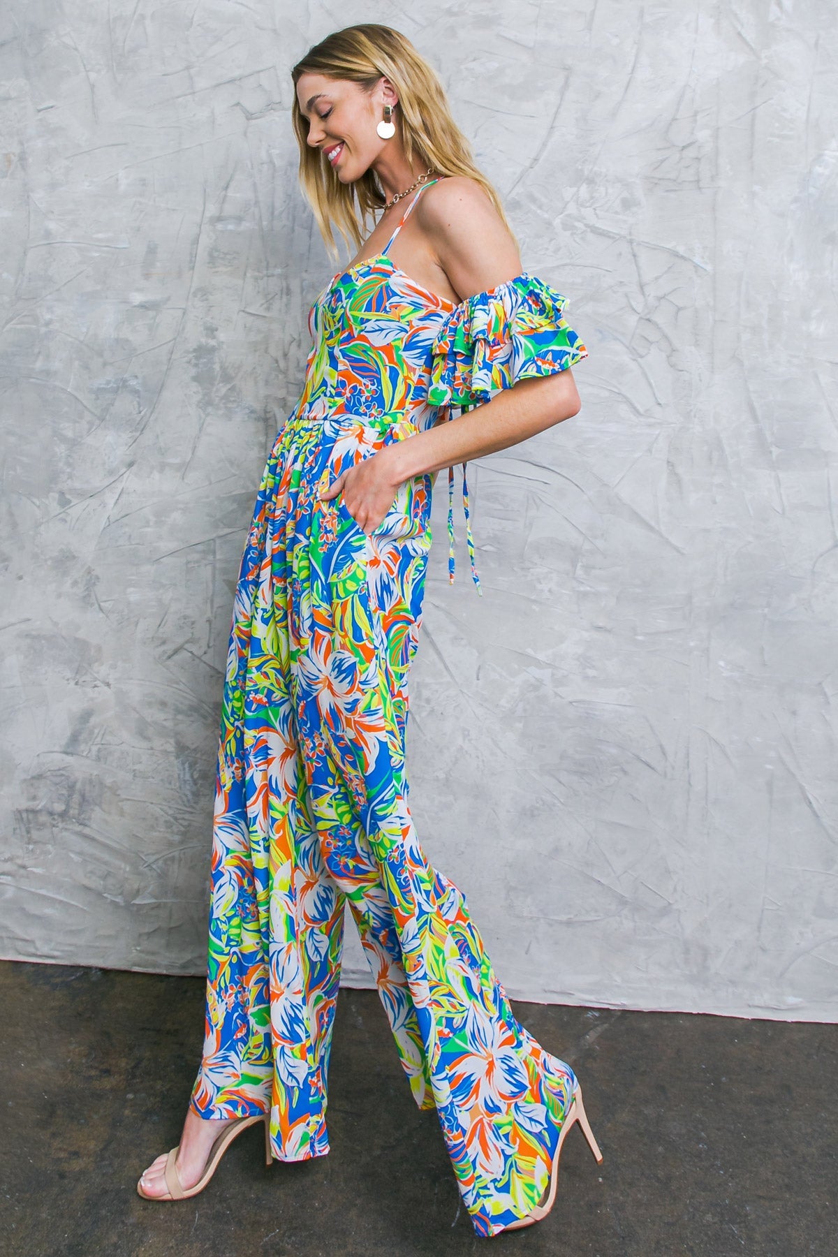 UNSEEN BEAUTY FLORAL WOVEN JUMPSUIT - By Baano